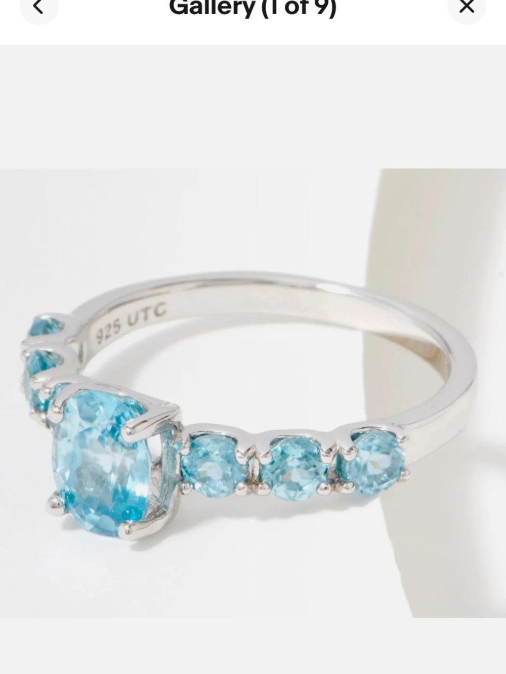Generation Gems Exotic Oval Cut 7-Stone Ring Sterling Silver New with Box